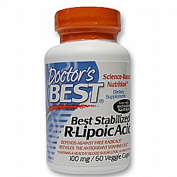 Doctor's Best,Migliore Stabilizzato R-lipoico Acido,100 mg,180 